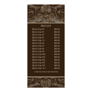 Business Rate Card - Elegant Antiqued Gold Baroque