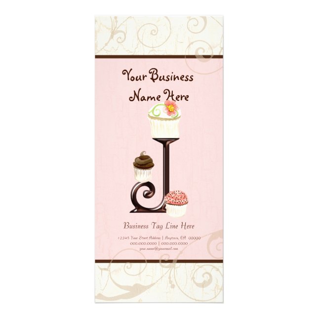 Business Rate Card - Letter J Monogram Dessert Bak (Front)