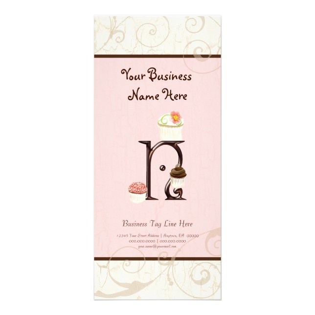Business Rate Card - Letter N Monogram Dessert Bak (Front)