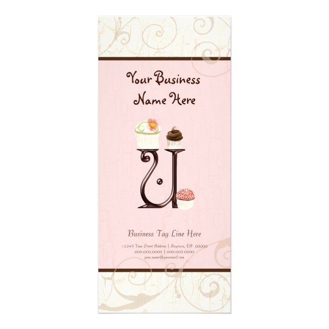 Business Rate Card - Letter U Monogram Dessert Bak (Front)