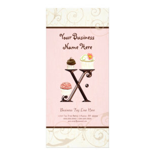 Business Rate Card - Letter X Monogram Dessert Bak