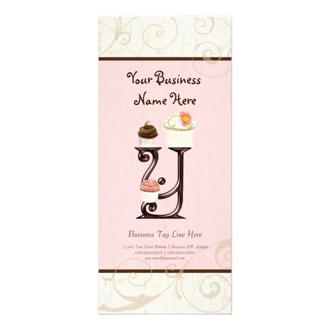 Business Rate Card - Letter Y Monogram Dessert Bak (Front)