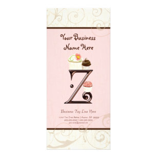 Business Rate Card - Letter Z Monogram Dessert Bak