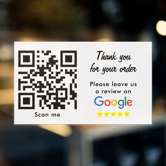 Business Rating With Google Reviews QR Code Rectangular Sticker (Creator Uploaded)