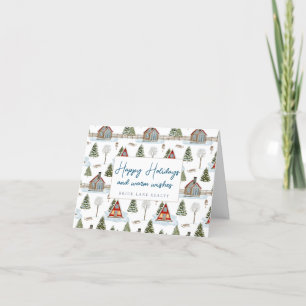 Business Real Estate Cosy Cabin  Holiday Card