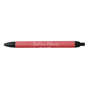 Business Red and White Elegant Script Promotional Black Ink Pen