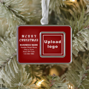 Business Red Framed Rectangle Christmas Ornament