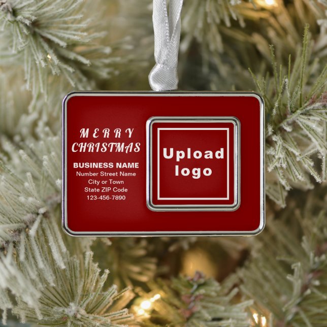 Business Red Framed Rectangle Christmas Ornament (Tree)