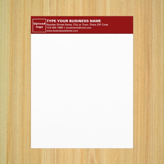 Business Red Letterhead on Paper Sheet (Business red letterhead on paper sheet.)