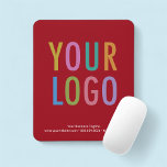 Business Red Mouse Pad Custom Company Logo Branded<br><div class="desc">Easily personalise our mouse pad with your own company logo and custom text. It has a cloth surface with a non-slip rubber base. It's 9.25 inch x 7.75 inch* with a rounded rectangle shape. Designed in dark red and other colours (all colours are customisable). No minimum order quantity and no...</div>