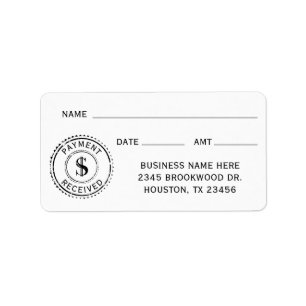 Business Rental Office Payment Received Receipt Label