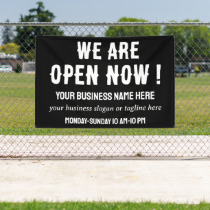 Business Restaurant Store Shop We Are Open Now Banner