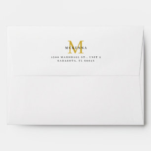 Business Return Address Black and Gold Logo Envelope