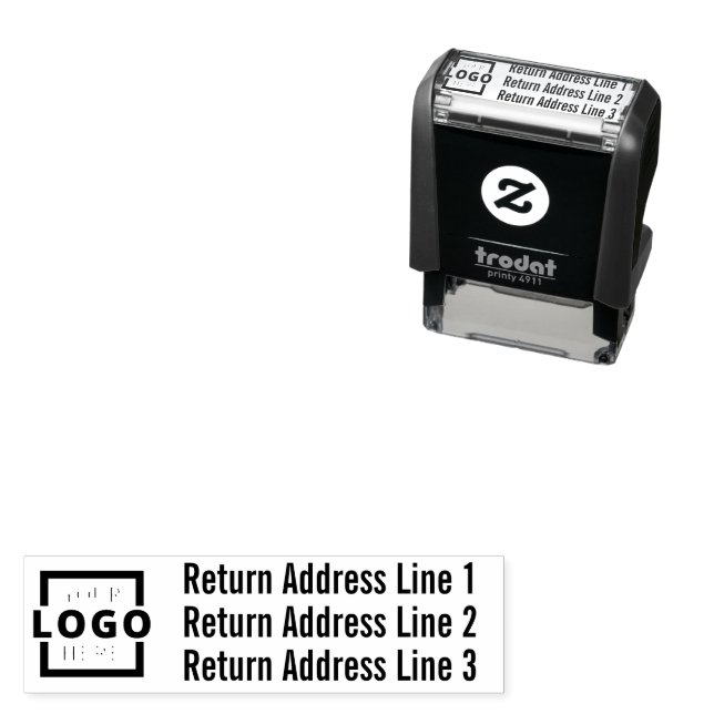 Business Return Address Customised Logo Self-inking Stamp (In Situ)