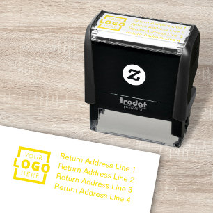 Business Return Address Customised Logo Self-inking Stamp