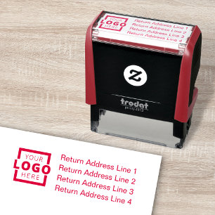 Business Return Address Customised Logo Self-inking Stamp