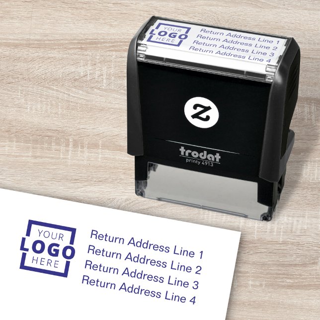 Business Return Address Customised Logo Self-inking Stamp (Creator Uploaded)