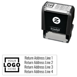 Business Return Address Customised Logo Self-inking Stamp