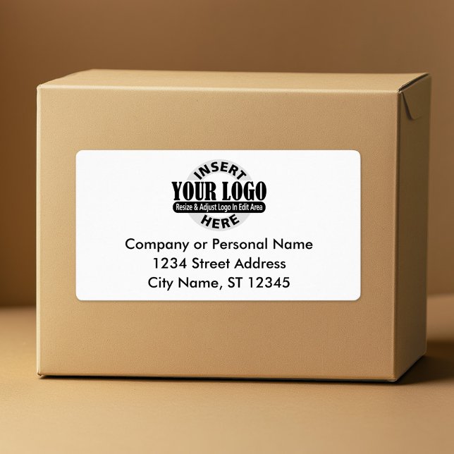 Business Return Address Labels (Custom Box Label with Logo and Return address)