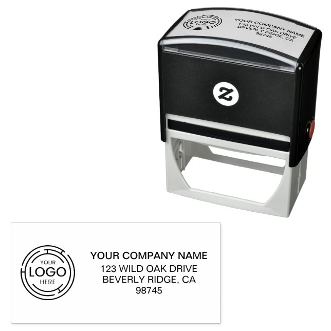 Business Return Address Logo  Self-inking Stamp (In Situ)