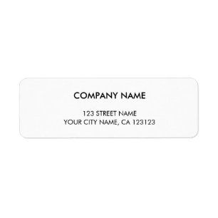 Business Return Address Minimal Black and White Label