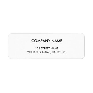 Business Return Address Minimal Black and White Label