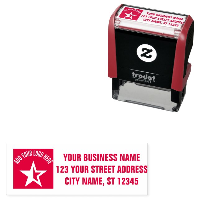 Business Return Address | Professional Custom Logo Self-inking Stamp (In Situ)