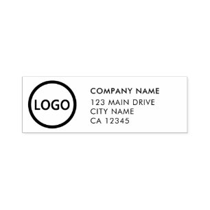 Business Return Address Professional Logo Modern Self-inking Stamp