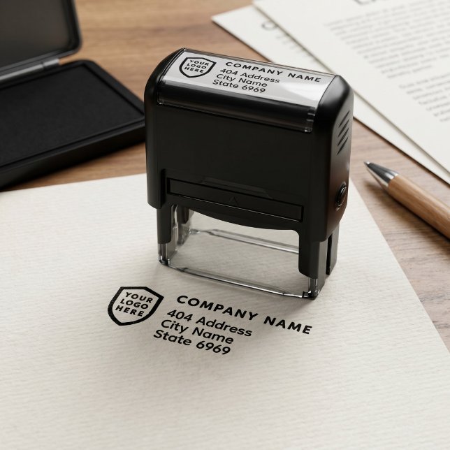 Business Return Address | Professional Logo Modern Self-inking Stamp (Creator Uploaded)