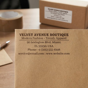 Business Return Address Professional Logo Modern Self-inking Stamp