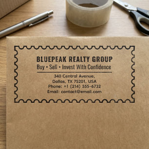 Business Return Address   Professional Logo Modern Self-inking Stamp