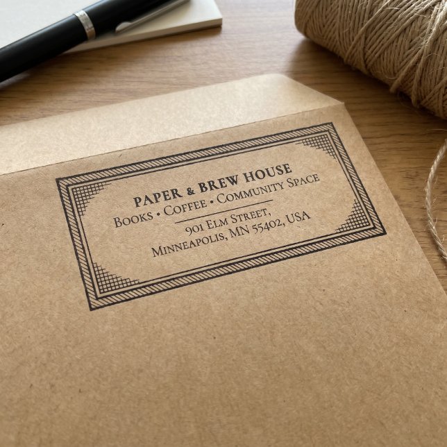 Business Return Address | Professional Logo Modern Self-inking Stamp (Creator Uploaded)