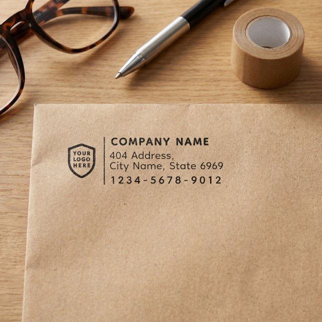Business Return Address | Professional Logo Modern Self-inking Stamp (Creator Uploaded)