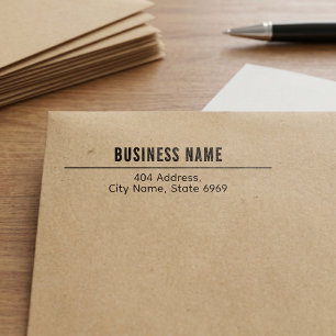 Business Return Address Professional Logo Modern Self-inking Stamp