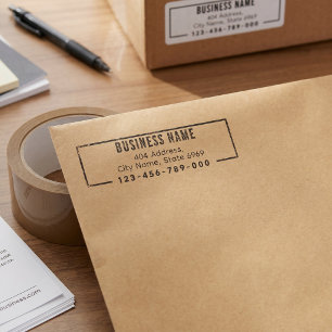 Business Return Address Professional Logo Modern Self-inking Stamp