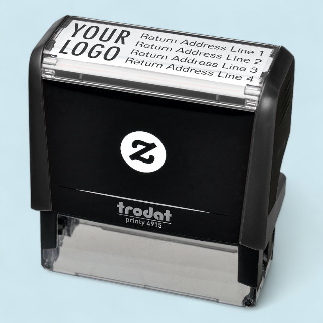Business Return Address with Logo Custom Self-inking Stamp (MISOOK Return Address with Logo Self Inking Stamp)