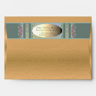 Business Return Addressed Gold & Floral  Envelope
