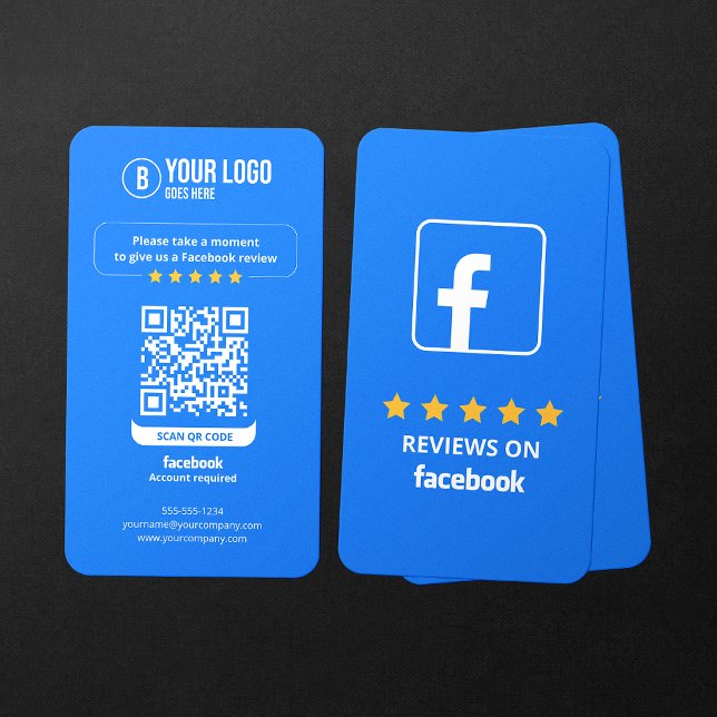 Business Review Link Facebook Reviews QR Code Card (Creator Uploaded)