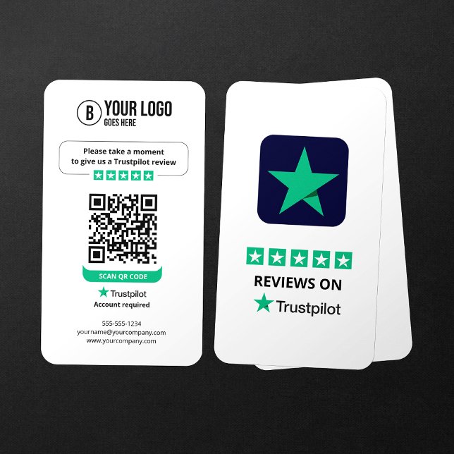 Business Review Link Trustpilot Reviews QR Code Business Card (Creator Uploaded)