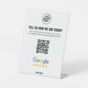 Business Review QR Code Rating Pedestal Sign