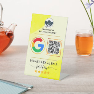 Business Review Sign - Custom QR Code with Logo