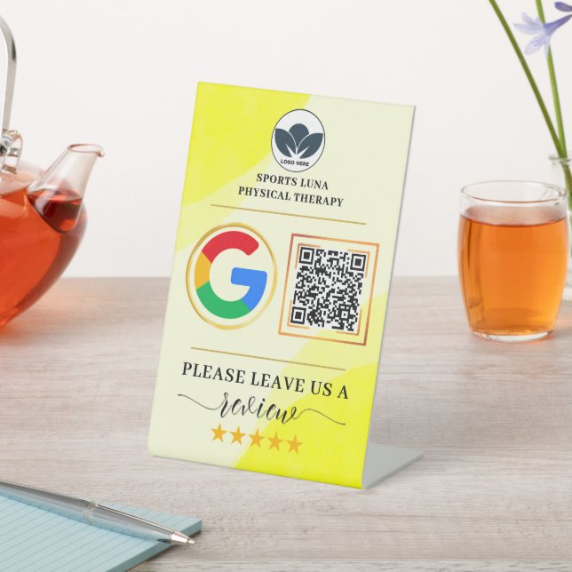 Business Review Sign - Custom QR Code with Logo (In SItu)