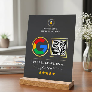 Business Review Sign - Custom QR Code with Logo