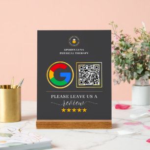 Business Review Sign - Custom QR Code with Logo