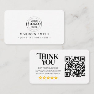 Business Reviews QR Code Review Card