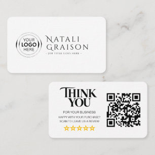 Business Reviews QR Code Review Link Card