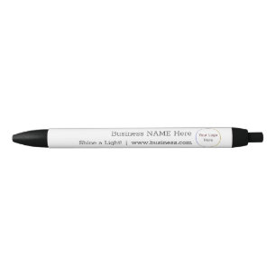 Business Round Logo, Name, Slogan Black and White Ink Pen