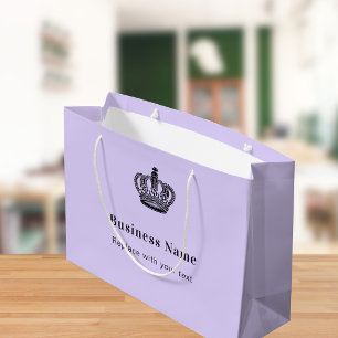 Business royal crown lavender large gift bag