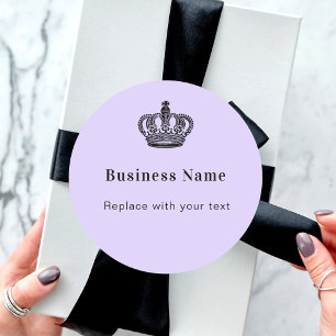 Business royal crown violet lavender classic round sticker