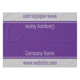 Business Royal Purple and Gray Text Template Tablecloth